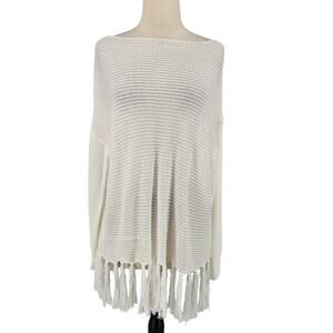 SALE Miss Sparkling Open Knit Crochette Summer Beach Cover Tassel Hem XL